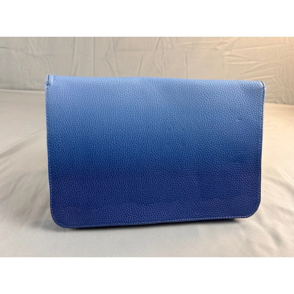 Marciano Los Angeles Blue Ombre‎ Pebbled Envelope Clutch Bag Gold Logo Handbag